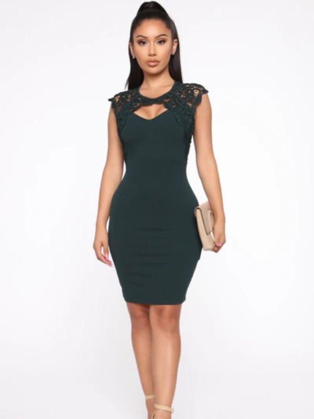 Almost Yours Midi Dress - Hunter